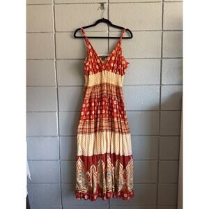 Double Decker Bohemian Tiered V Neck Maxi Dress size 1X